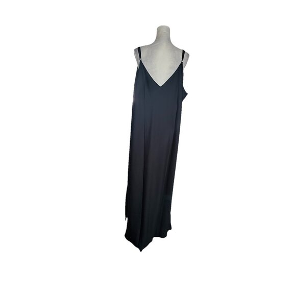 Women’s A NEW DAY Black Slip Dress 3XL, Silky Satin  V-Neck Adjustable Strap - Picture 2 of 9